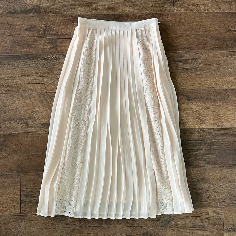 Neutral Light Pink Midi Skirt - Size 2